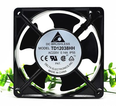 Original Delta TD12038HH IP55 Cooling Fan AC 220V 0.14A 2-Wires TD12038HH IP55 Fans